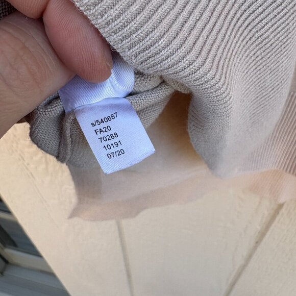 The Loft V-Neck Poncho Sweater Women's Small Beige Knit Boxy Lagenlook Comfort - Picture 5 of 9